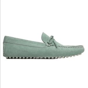 Zara Mint Leather Driver Loafers
